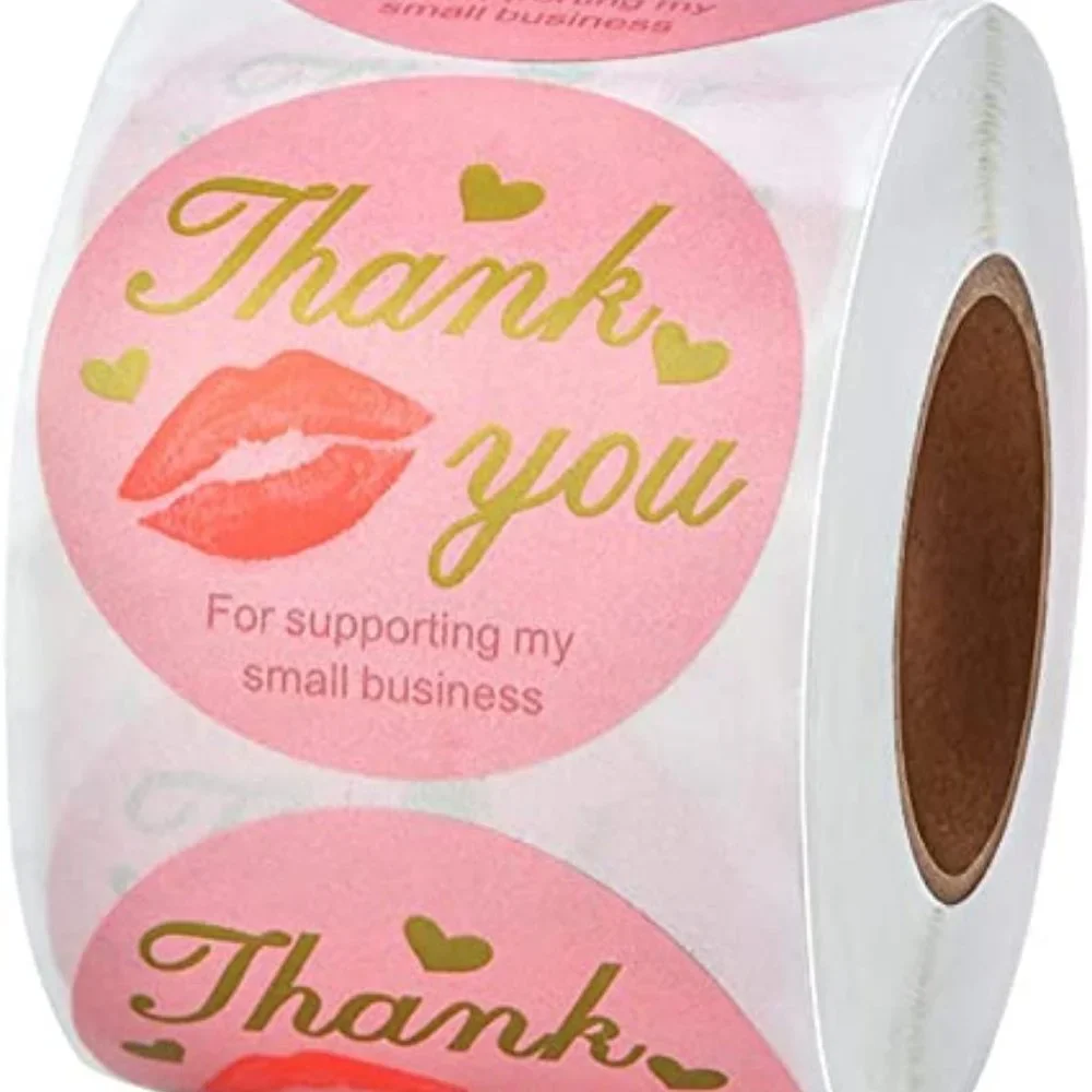 3/$15 NEW 25 ct Thank You Kraft Stickers 2